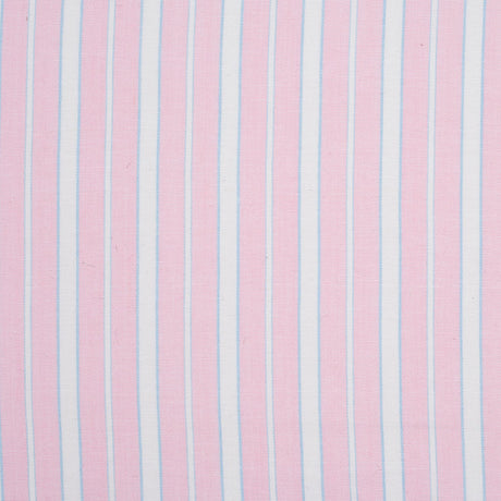 Baby Pink, Blue and White Striped Handwoven Cotton