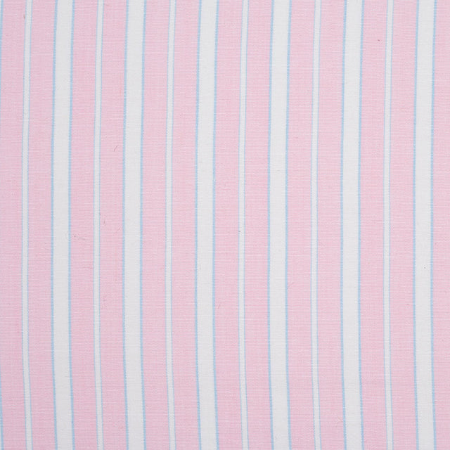 Baby Pink, Blue and White Striped Handwoven Cotton