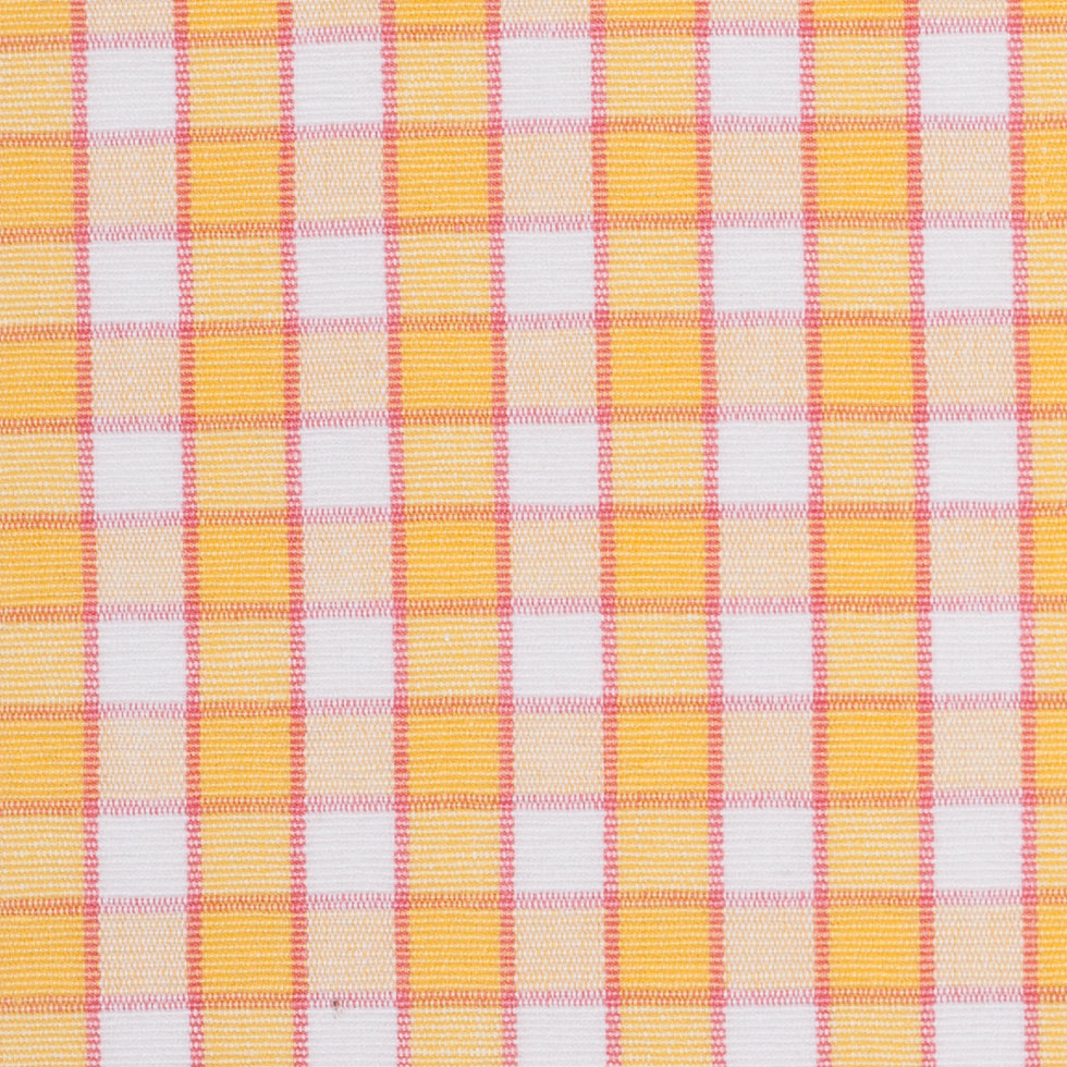 Citrus Yellow and Cotton Candy Pink Checked Handwoven Cotton