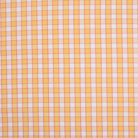 Citrus Yellow and Cotton Candy Pink Checked Handwoven Cotton