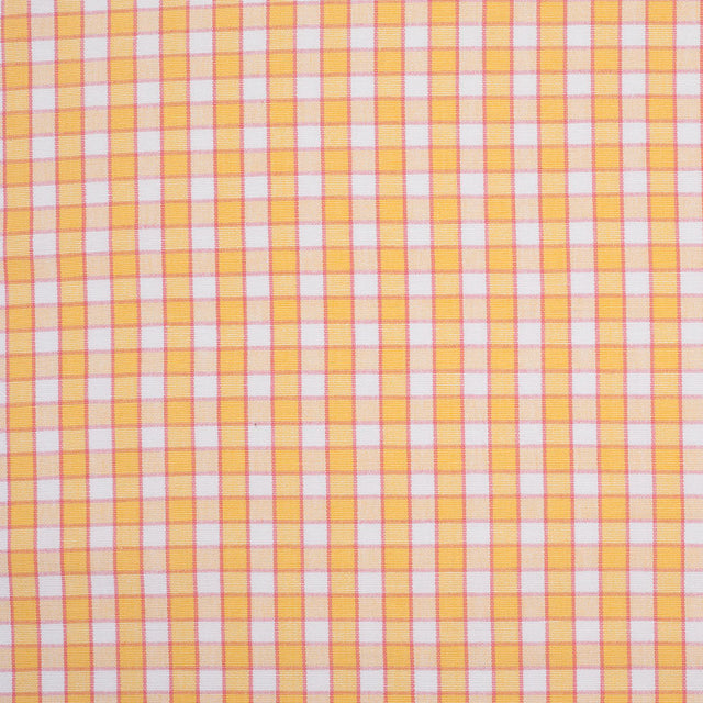 Citrus Yellow and Cotton Candy Pink Checked Handwoven Cotton