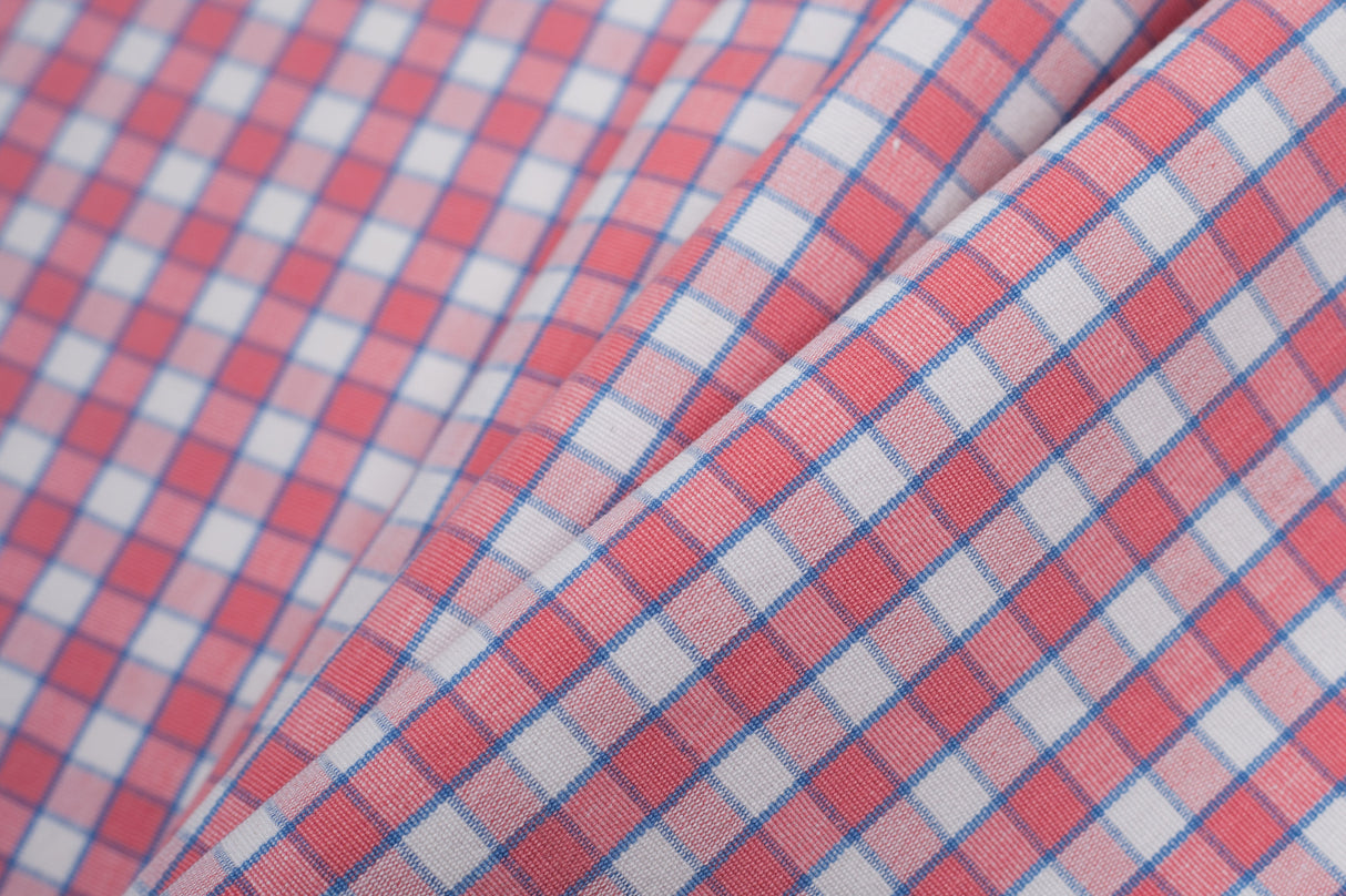 Cotton Candy Pink and Blue Checked Handwoven Cotton
