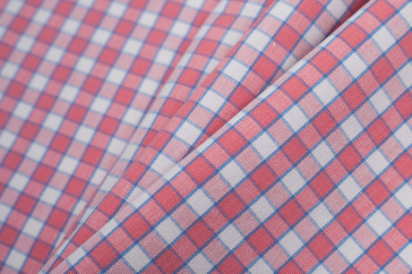 Cotton Candy Pink and Blue Checked Handwoven Cotton