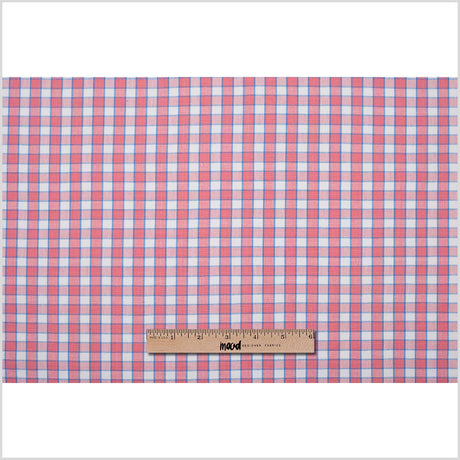 Cotton Candy Pink and Blue Checked Handwoven Cotton