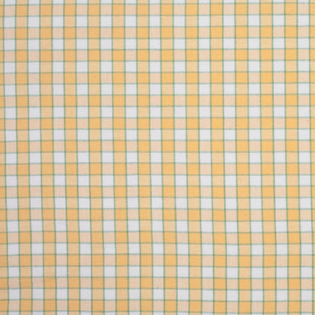 Citrus Yellow and Green Checked Handwoven Cotton