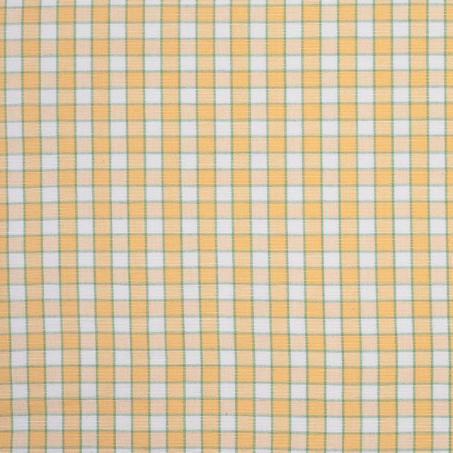 Citrus Yellow and Green Checked Handwoven Cotton