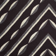 Famous NY Designer Black, Pale Gold and Gray Print Cotton Sateen