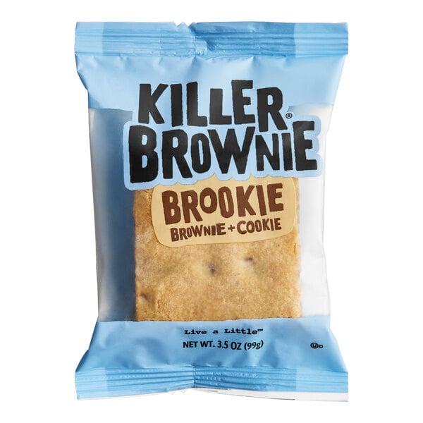 Killer Brownie Individually Wrapped Brookie Brownie 3.5 oz. - 44/Case