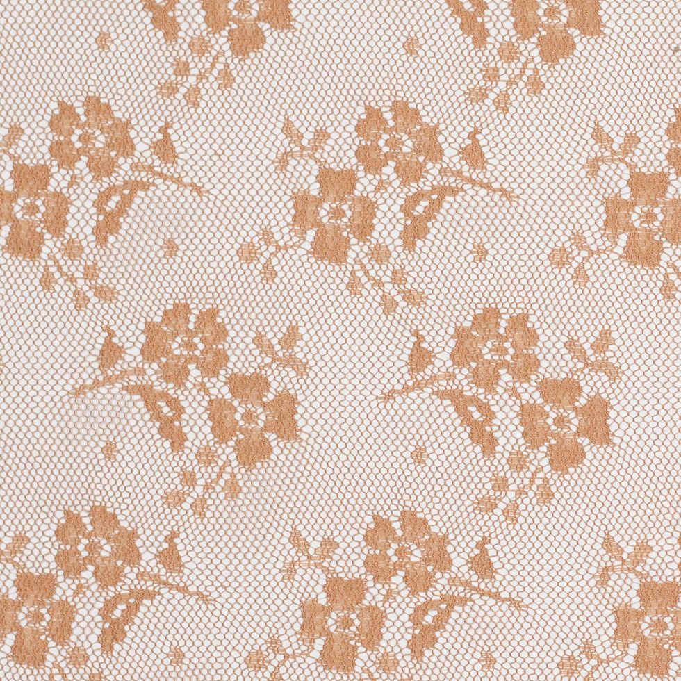 Butter Rum Polyester Floral Lace