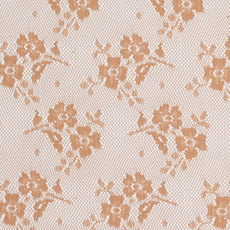 Butter Rum Polyester Floral Lace