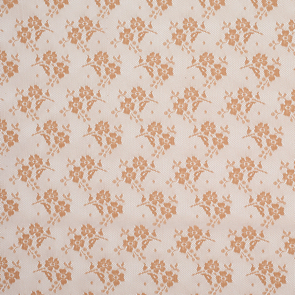 Butter Rum Polyester Floral Lace