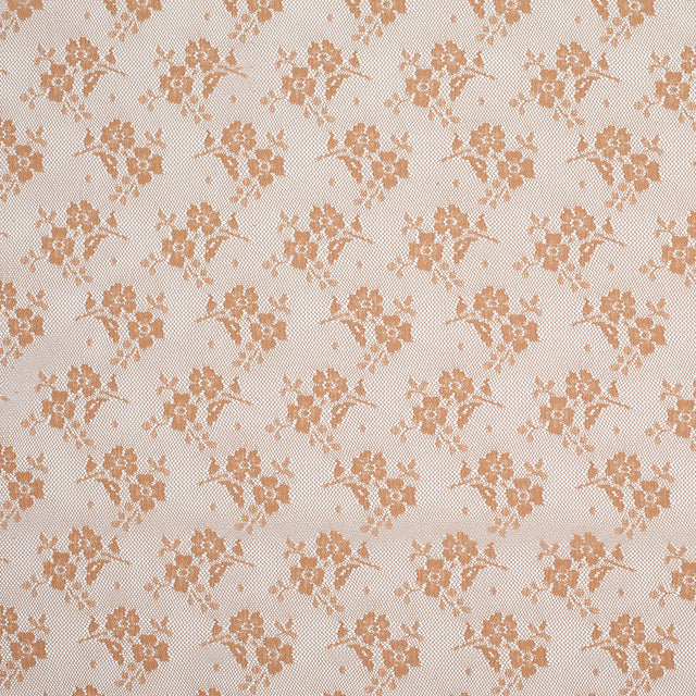 Butter Rum Polyester Floral Lace