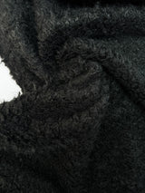 Black Acetate Polyester Faux Fur