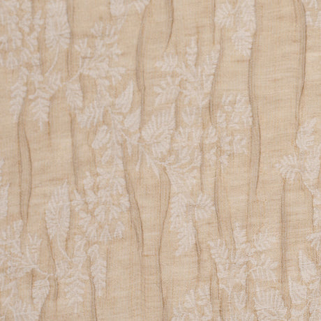 Candid Ginger and Pristine White Polyester Crinkled Jacquard