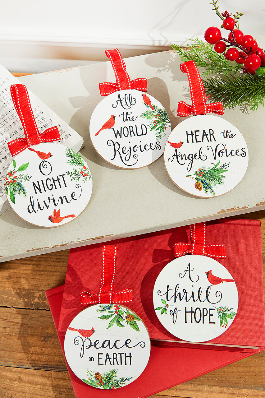 Cardinal Chorus Ornament - Assortment of 5