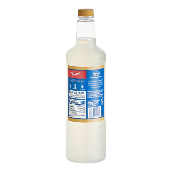 Torani Almond (Orgeat) Flavoring Syrup Plastic Bottle 1 Liter - 6/Case