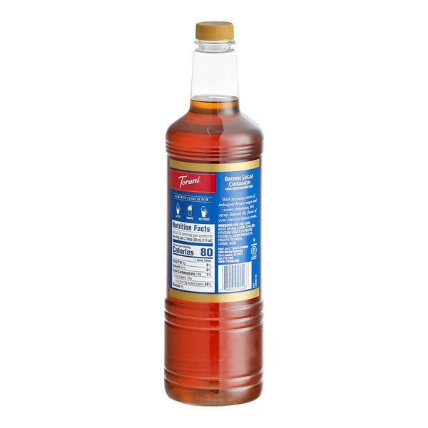 Torani Brown Sugar Cinnamon Flavoring Syrup Plastic Bottle 1 Liter - 6/Case