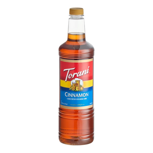Torani Cinnamon Flavoring Syrup Plastic Bottle 1 Liter - 6/Case