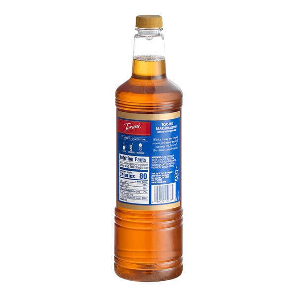 Torani Toasted Marshmallow Flavoring Syrup Plastic Bottle 1 Liter - 6/Case