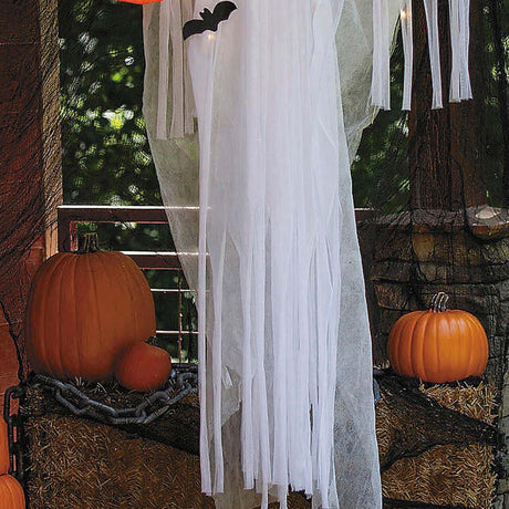 Decoración de Halloween Fantasma Colgante Iluminado de 5 pies 10 3/4" con Bolsa de Calabaza  