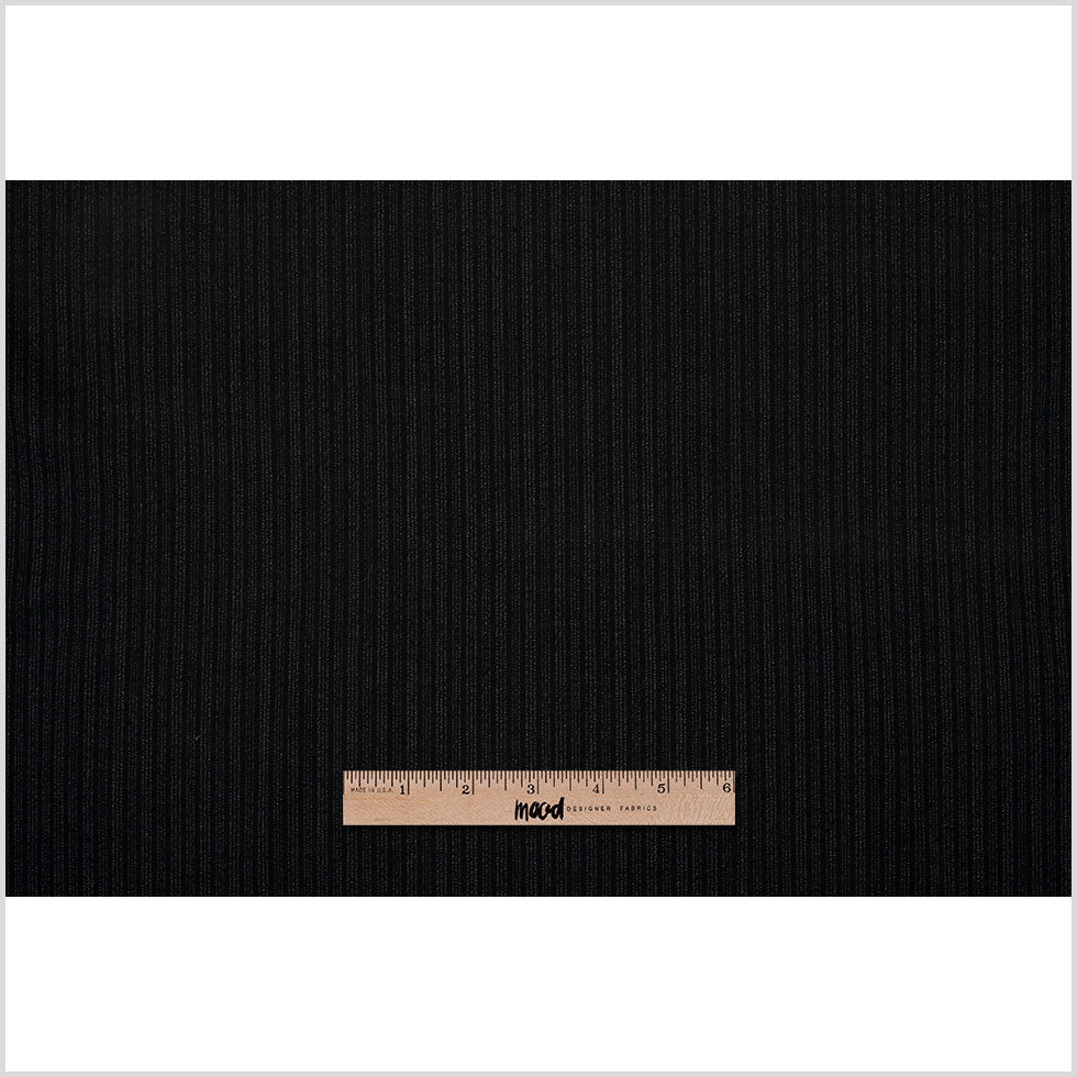 Theory Italian Black Striped Stretch Virgin Wool Woven