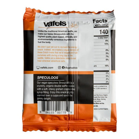 Vafels Individually Wrapped Vegan Speculoos Stroopwafel 12-Count 1.06 oz. - 12/Case