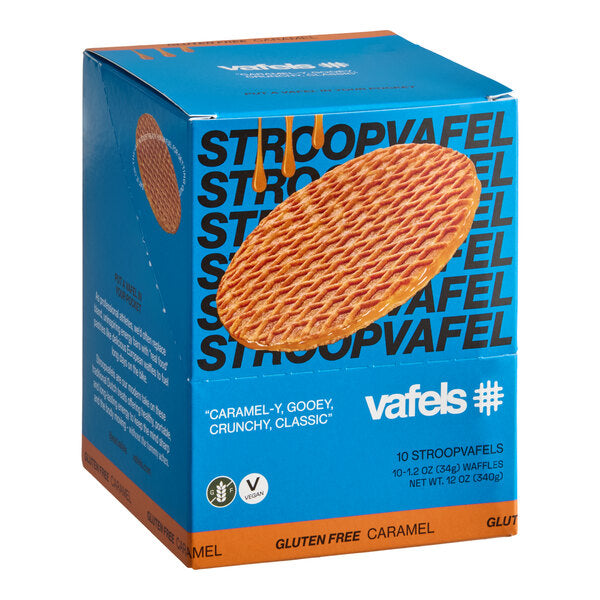 Vafels Individually Wrapped Vegan Gluten-Free Caramel Stroopwafel 1.2 oz. - 120/Case