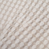 Bright White and Birch Checkered Cotton-Acrylic Boucle