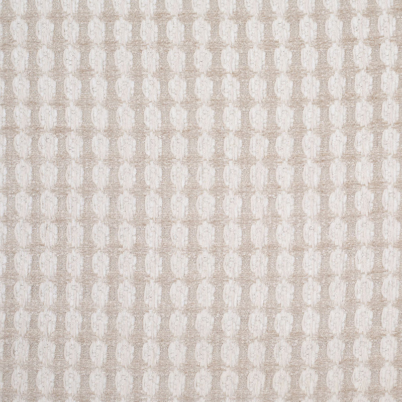 Bright White and Birch Checkered Cotton-Acrylic Boucle