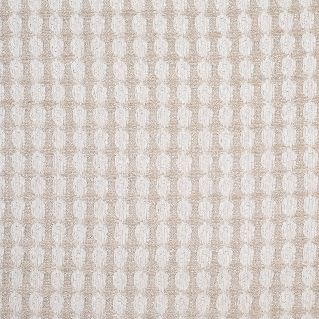 Bright White and Birch Checkered Cotton-Acrylic Boucle
