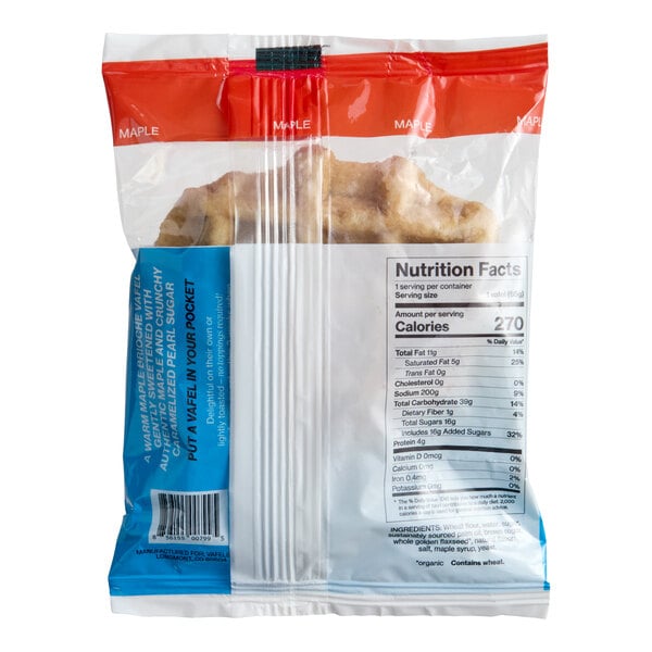Vafels Vegan Maple Liege Waffle 2.3 oz. - 36/Case