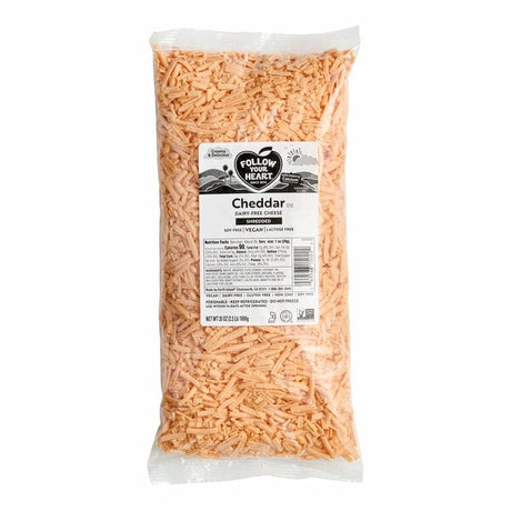 Follow Your Heart Dairy-Free Vegan Shredded Cheddar Cheese 2.2 lb. - 6/Case