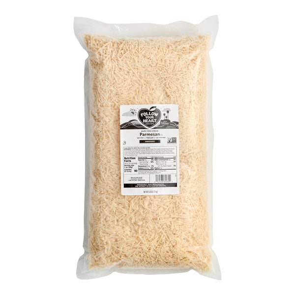 Follow Your Heart Dairy-Free Vegan Shredded Parmesan Cheese 5 lb. - 3/Case