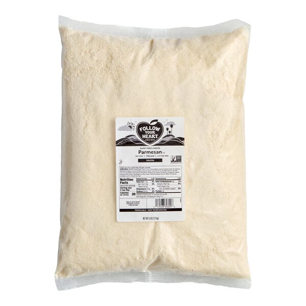 Follow Your Heart Dairy-Free Vegan Grated Parmesan Cheese 5 lb. - 3/Case