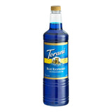 Torani Sugar-Free Blue Raspberry Flavoring / Fruit Syrup Plastic Bottle 1 Liter - 6/Case