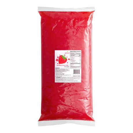 Bossen Strawberry Heart-Shaped Jelly Topping Bag 6.6 lb. - 6/Case