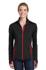 Sport-Tek® Women's Sport-Wick® Stretch Contrast Full-Zip Jacket