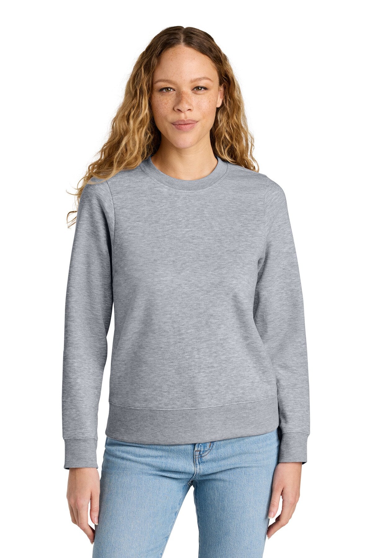 District® Womens V.I.T. Fleece Crewneck Long Sleeve Soft Comfortable T-Shirt