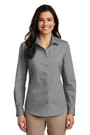 Port Authority® Women's Long Sleeve Carefree Poplin Shirt Lightweight Breathable Professional Top