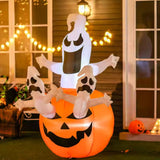 6 Ft LED Jack-O-Lantern Ghost Halloween Inflatable