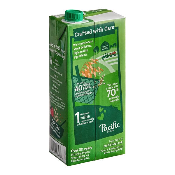 Pacific Foods Unsweetened Hemp Milk 32 fl. oz. - 12/Case