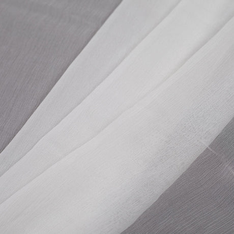 Oscar de la Renta White Crinkle Silk Chiffon