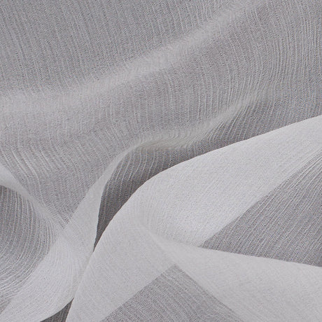 Oscar de la Renta White Crinkle Silk Chiffon