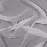Oscar de la Renta White Crinkle Silk Chiffon