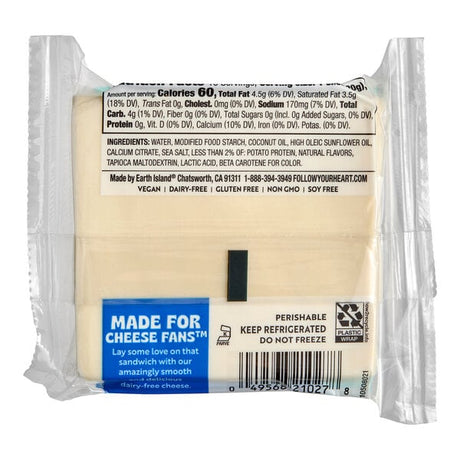 Follow Your Heart Dairy-Free Vegan Sliced Provolone Cheese 7 oz. - 11/Case