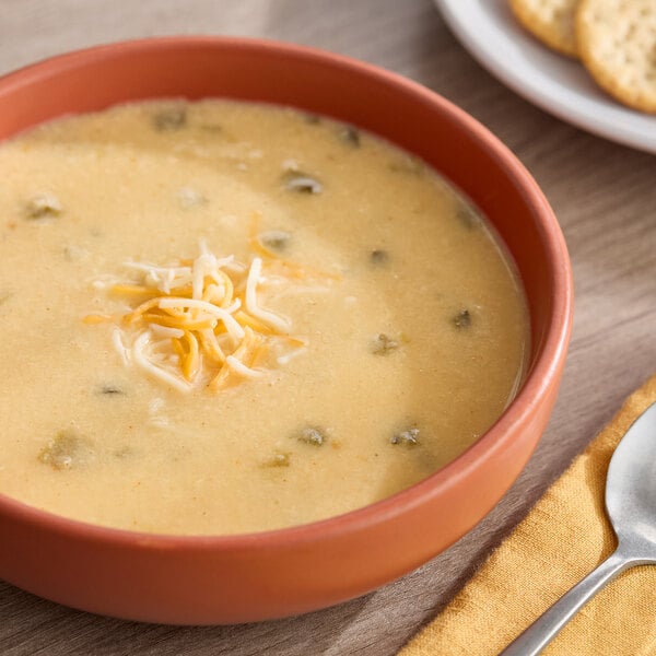 Soup Supreme Poblano and White Cheddar Soup with Tomatillos 4 lb. - 4/Case