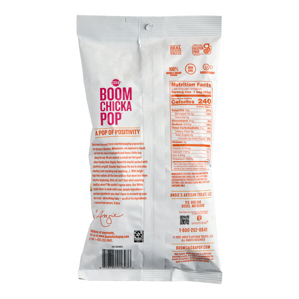Angie's BOOMCHICKAPOP White Cheddar Popcorn 1.55 oz. - 12/Case