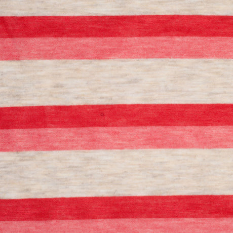 Heathered Oatmeal Striped Stretch Viscose Jersey
