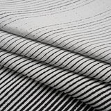 Black and White Striped Polyester Textured Woven