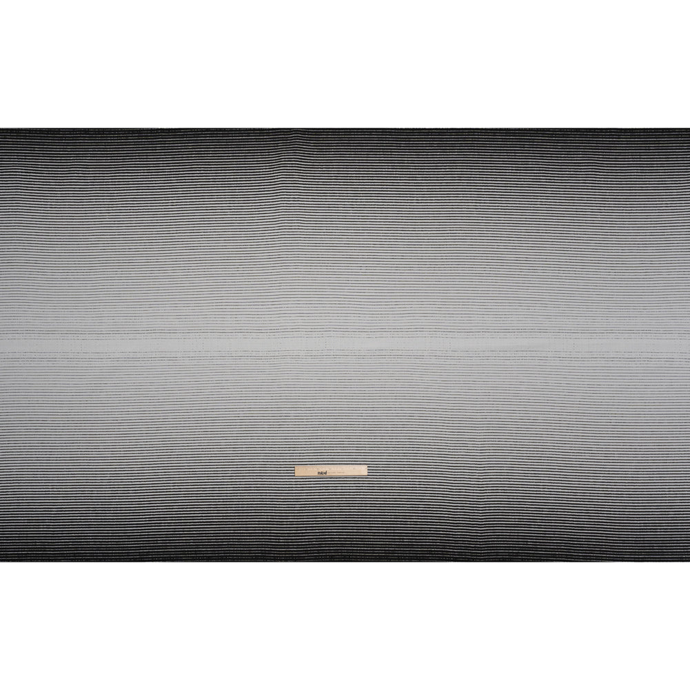 Black and White Striped Polyester Textured Woven